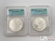 (2) 1884-O Morgan Silver Dollars