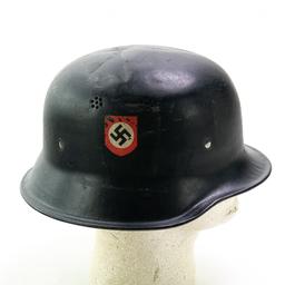 WWII German Fire Police Double Decal Helmet