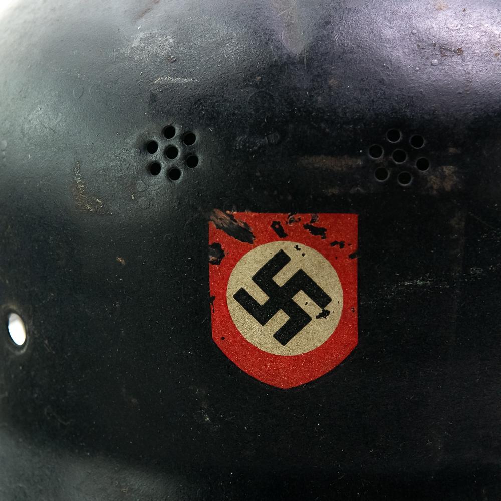 WWII German Fire Police Double Decal Helmet