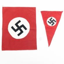 WWII German National Flag & Pennant Lot (2)