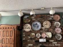 Wall Of Collector Plates (16 Plates, 3 Mugs, Clock