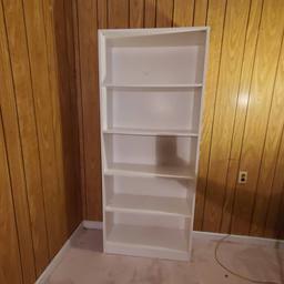 White Bookcase with 5 Shelves