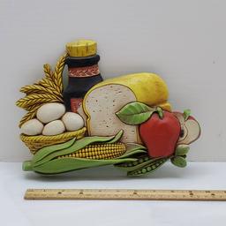 1975 Syroco Plastic Kitchen Wall Art, Made in USA