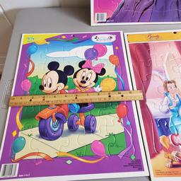 Disney, Barbie, and Glo Friends Extra Thick Frame-Tray Puzzles in Excellent Condition