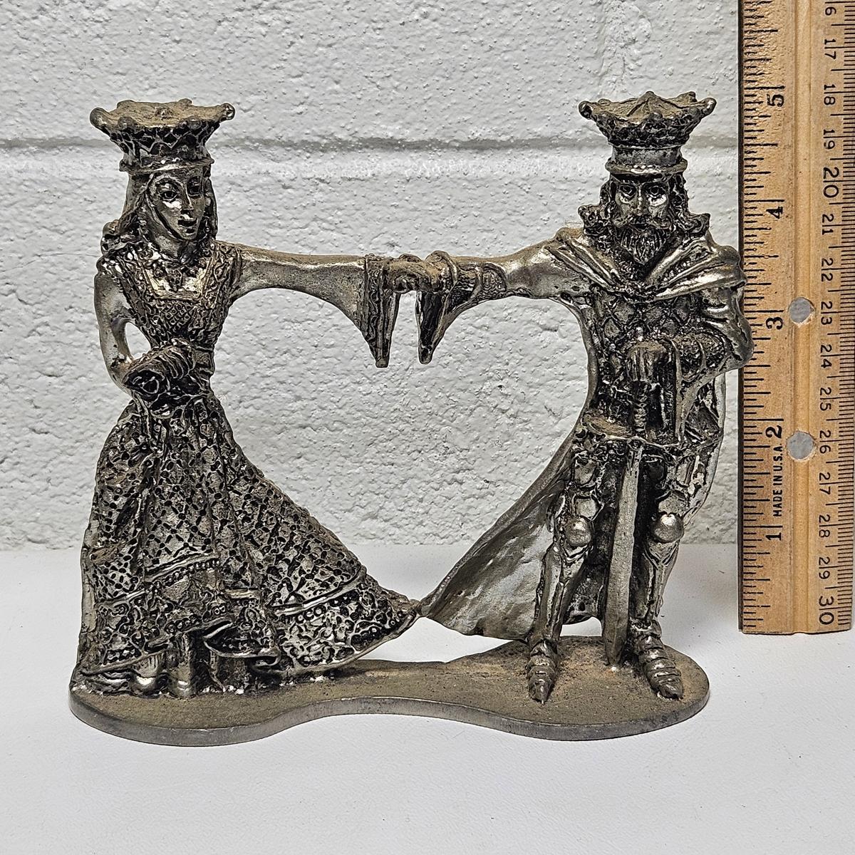 Arthur & Guinevere Pewter Cake Topper By Fellowship Foundry