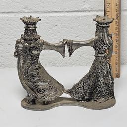 Arthur & Guinevere Pewter Cake Topper By Fellowship Foundry