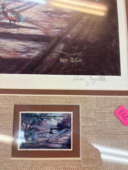 Ken Zylla Nary A care commemorative print with postage stamp