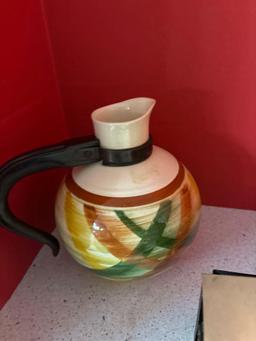 vintage glass caddy pottery