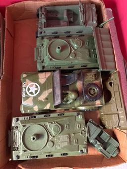 vintage toy army man tanks