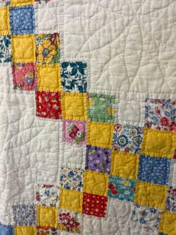 antique handmade quilt, approximate full size with other quilts fabrics, etc.