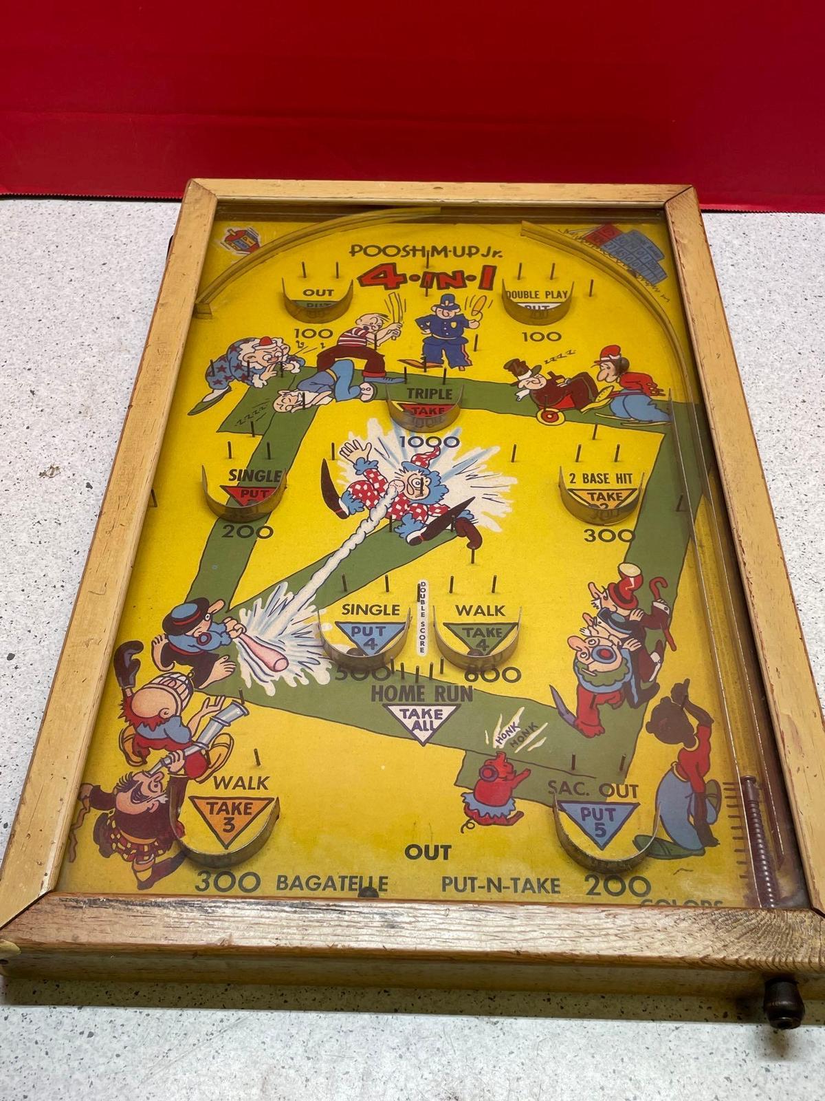 antique Northwestern poosh m up pinball bagatelle game