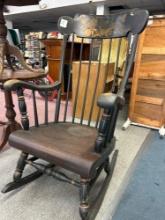 oversized antique Hitchcock style rocking chair