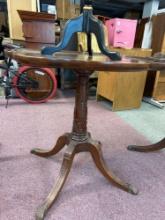 mahogany, occasional table and black stencil table