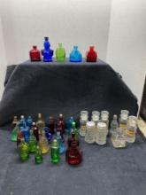 Mini colorful bottles and spice bottles