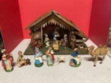 Nativity scene marked made in Italy and hand painted