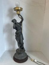 antique specter lamp of draped lady