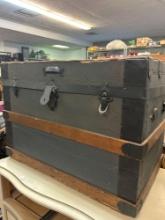 antique steamer trunk petite size perfect for coffee table
