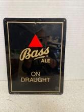Bass ale on draught tin sign