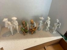 box of Oriental figurines