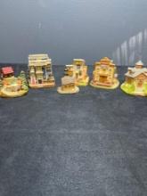 2 vintage chalkware plaques, assorted small die cast figurines 15 assorted Liberty Falls miniature