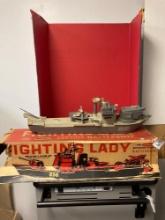 Large Remco Fighting lady battleship model original box