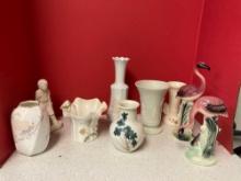 Vintage porcelain and ceramic vases