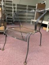 2 vintage wrought iron patio chairs