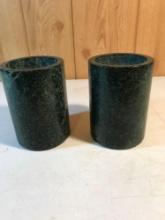 2 Round Ceramic Canisters