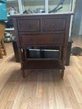 Solid Wood Table with 3 Drawers