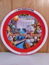1982 Coca-Cola Worlds Fair Metal Tray