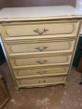 Vintage French Provincial 5 Dresser Chest of Drawers