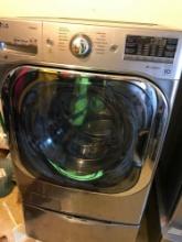 LG Direct Drive True Balance Washer Stainless Steel With LG with LG Sidekick Pedestal Washer