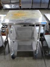 BK RESOURCE S/S TABLE ON CASTERS 30"X30"