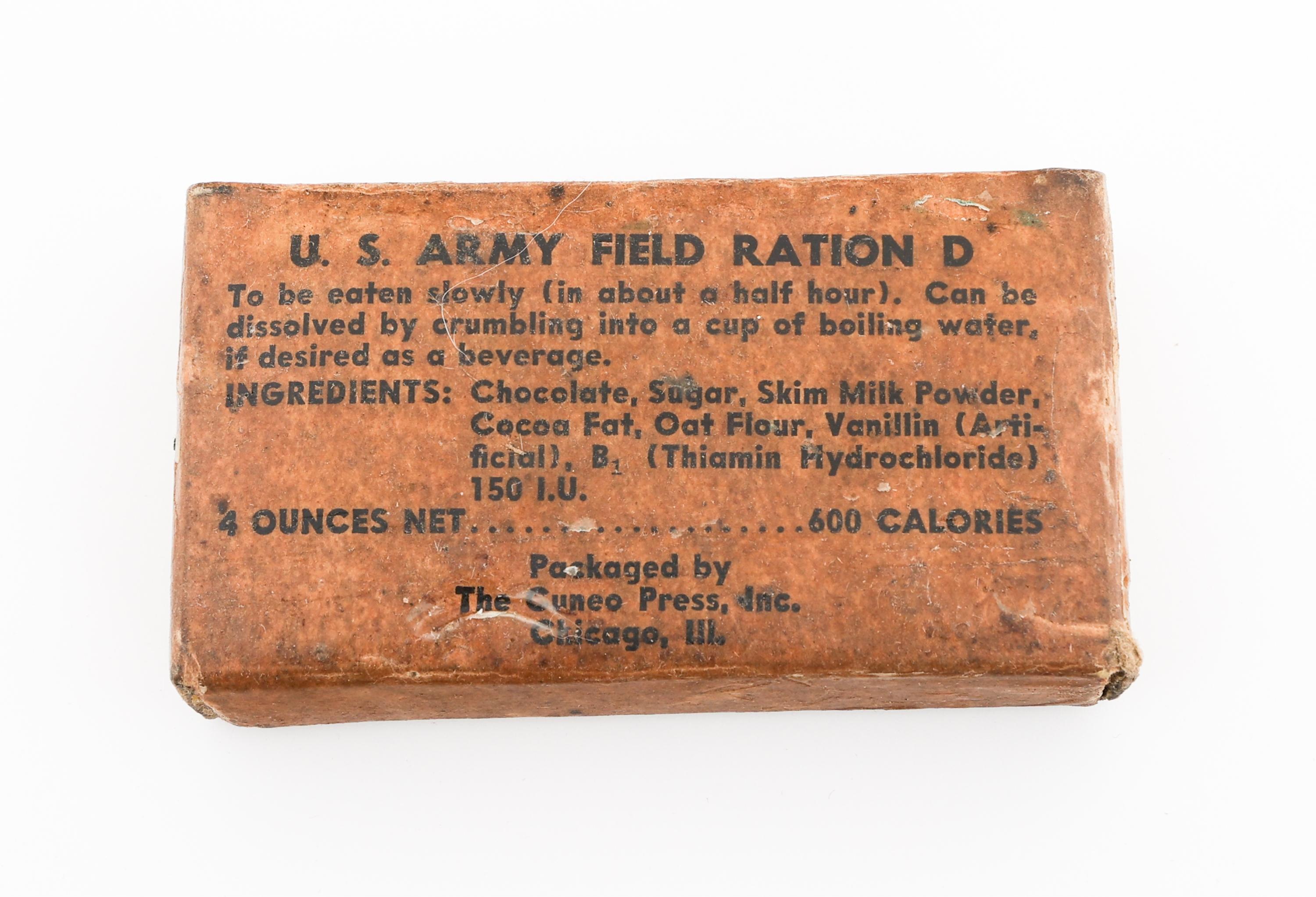 WWII US D & K-RATION FIELD DINNER KIT UNOPENED