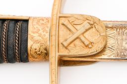 IMPERIAL GERMAN ARTILLERY OFFICER LIONHEAD SWORD