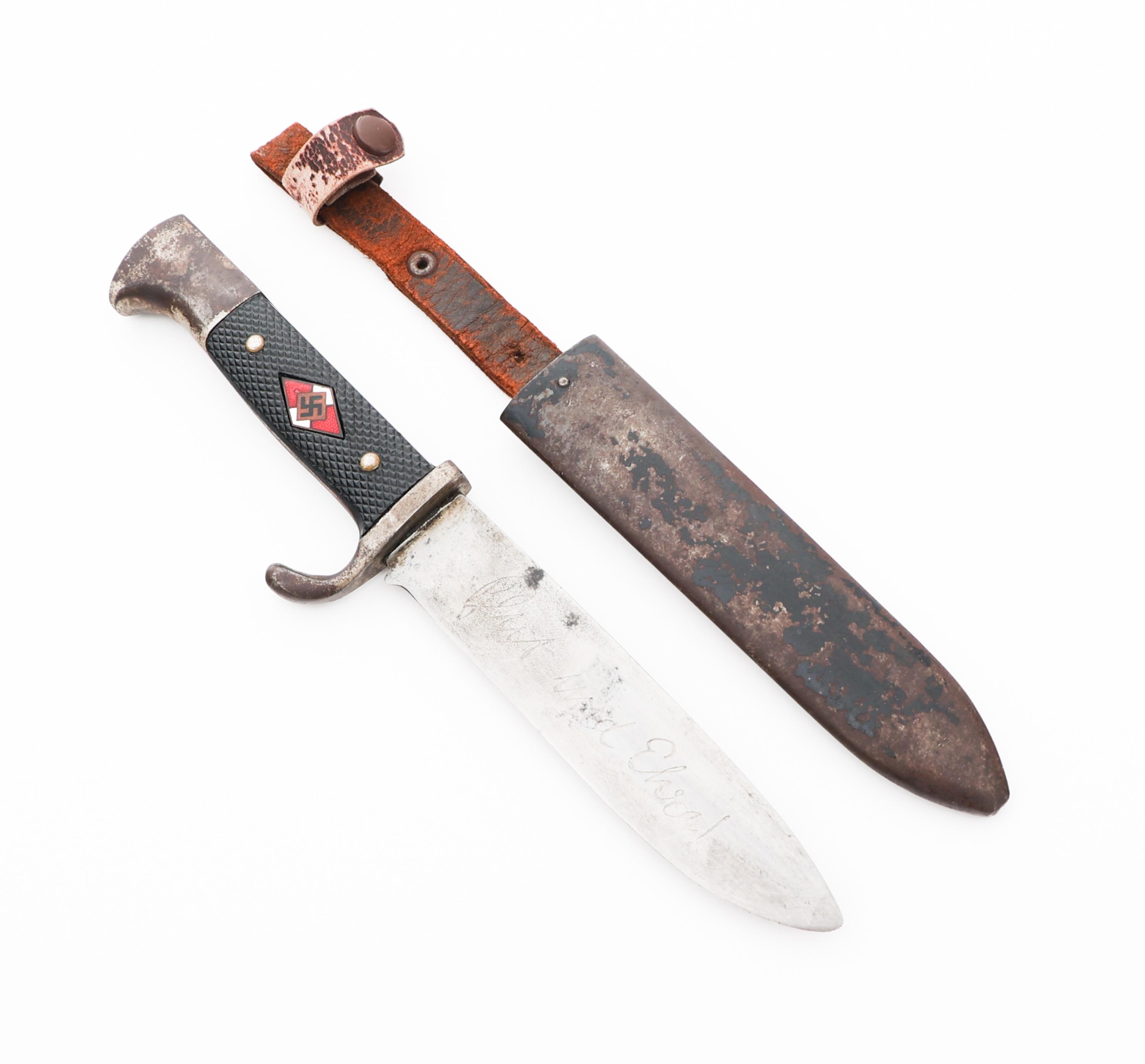 WWII GERMAN HITLER YOUTH KNIFE MOTTO by HEIDELBERG