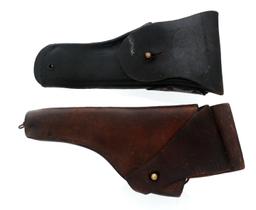 US WWI & WWII LEATHER PISTOL HOLSTERS