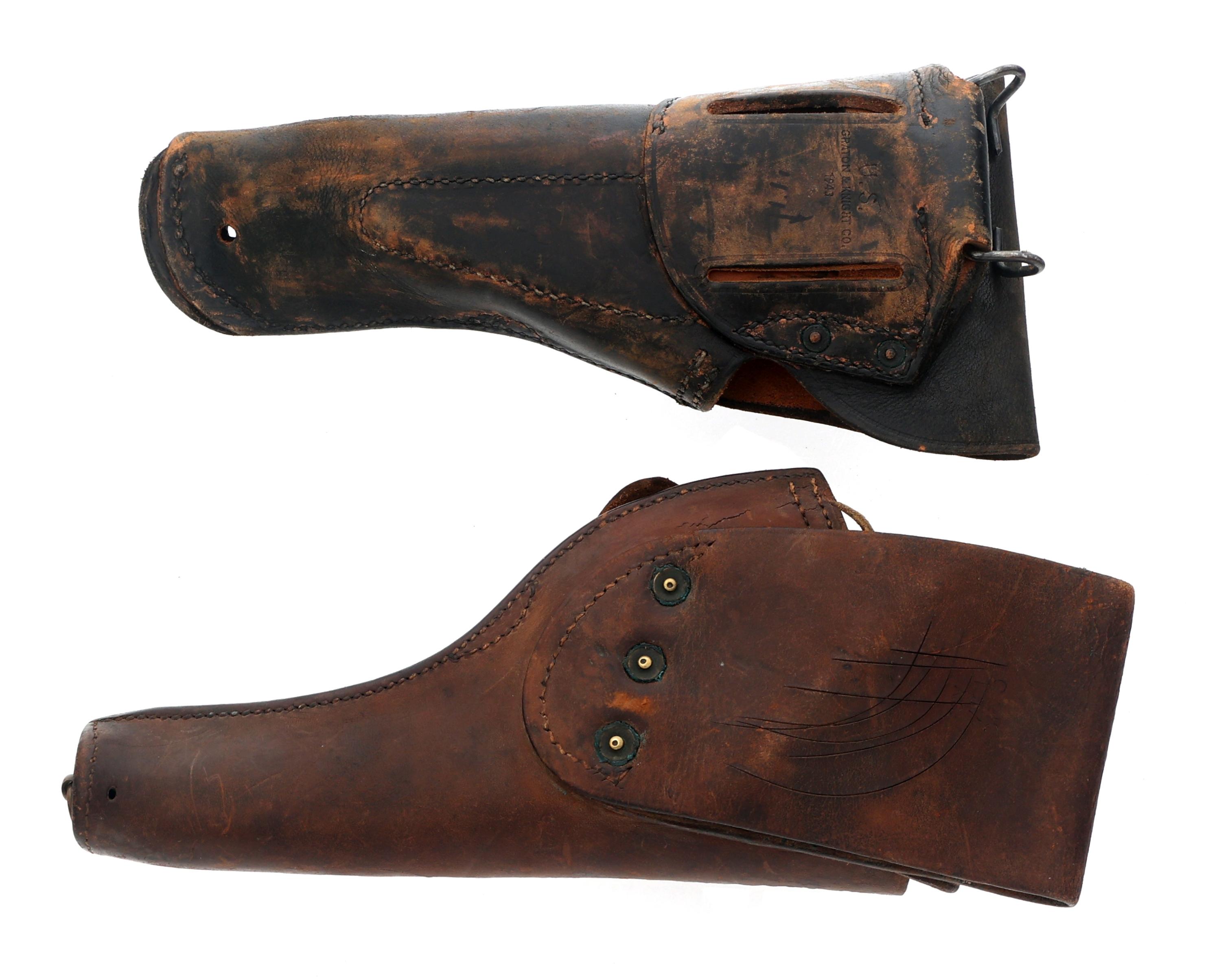 US WWI & WWII LEATHER PISTOL HOLSTERS
