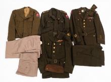 WWII US ARMY OFFICER UNIFORM TUNICS & TROUSERS