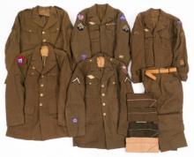 WWII US ARMY ENLISTED & NCO UNIFORM ITEMS