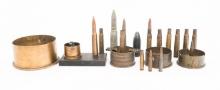 WWI - WWII WORLD MILITARY TRENCH ART & SHELLS