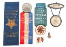 CIVIL WAR UNION VETERAN REUNION RIBBONS & BUTTON