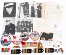 WWII - COLD WAR USN CDR NAMED INSIGNIA & MEDALS