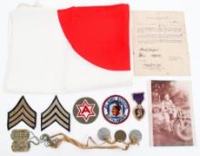 WWII US ALAMO SCOUT PURPLE HEART & PATCH GROUP