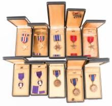 WWII US ARMED FORCES PURPLE HEARTS & MEDALS