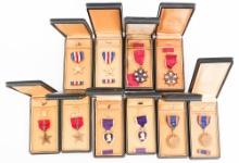 WWII US ARMED FORCES PURPLE HEARTS & MEDALS