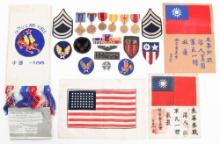 WWII USAAF CBI NAMED MEDALS & INSIGNIA GROUPING