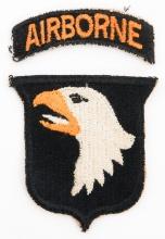 WWII US ARMY 101st AIRBORNE WHITE TONGUE PATCH