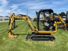 2018 Caterpillar Mini Excavator, Model 302.4, S/N 3024DELJ600287, Backfill Blade, 17" Bucket, Fleco