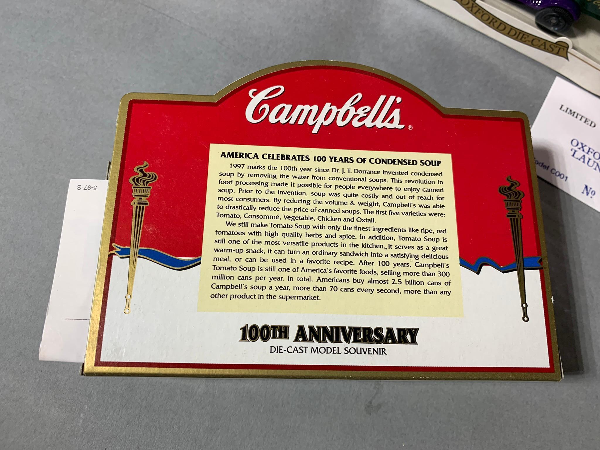 Group of Collectable Cars - Campbells Soup 100th Anniversary Die-Cast,